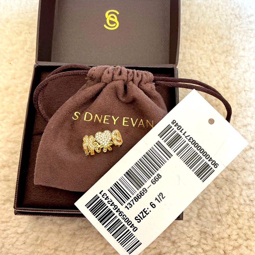 NWT STUNNING SYDNEY EVAN 14K GOLD DIAMOND ICON ANNIVERSARY RING